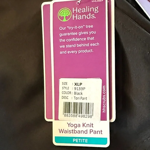 Healing Hands Black Scrub Tops and bottoms - Picture 2 of 3